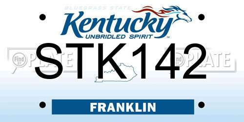 STK142 Kentucky License Plate
