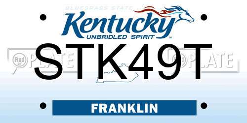 STK49T Kentucky License Plate
