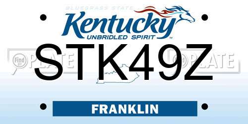 STK49Z Kentucky License Plate