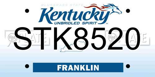 STK8520 Kentucky License Plate