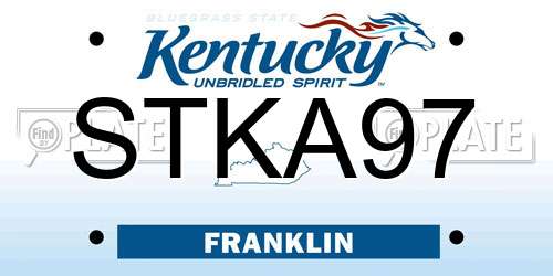 STKA97 Kentucky License Plate