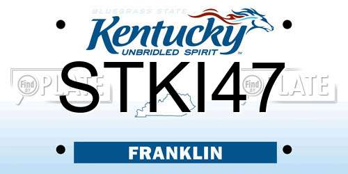 STKI47 Kentucky License Plate