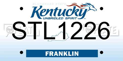 STL1226 Kentucky License Plate