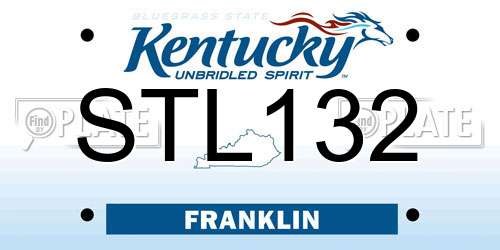 STL132 Kentucky License Plate