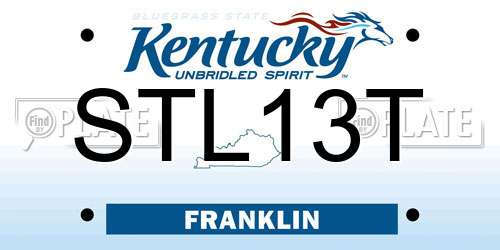 STL13T Kentucky License Plate