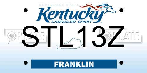 STL13Z Kentucky License Plate