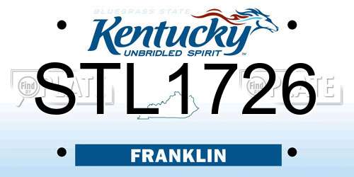 STL1726 Kentucky License Plate