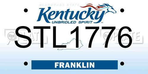 STL1776 Kentucky License Plate