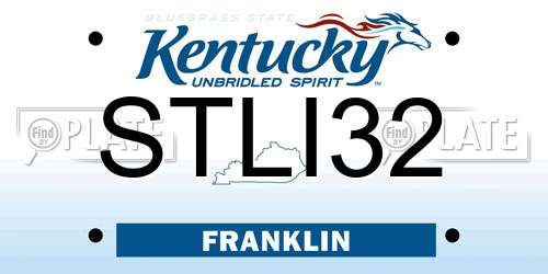STLI32 Kentucky License Plate