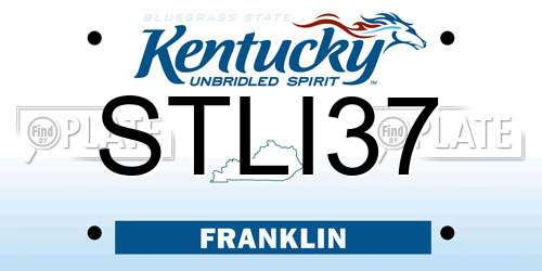 STLI37 Kentucky License Plate