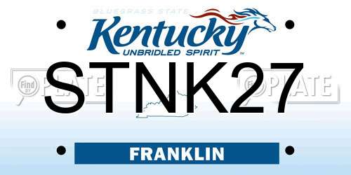 STNK27 Kentucky License Plate