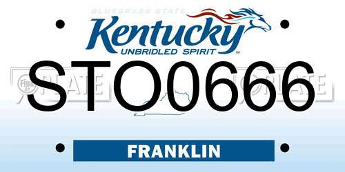 STO0666 Kentucky License Plate