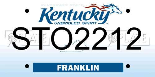 STO2212 Kentucky License Plate