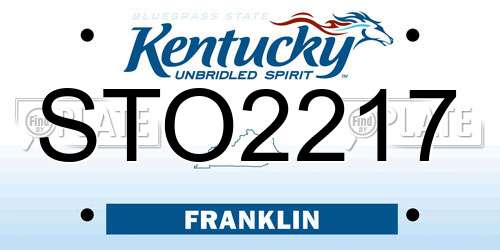 STO2217 Kentucky License Plate