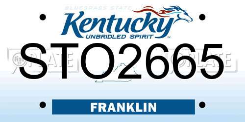 STO2665 Kentucky License Plate