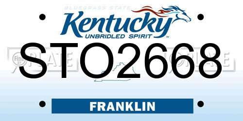 STO2668 Kentucky License Plate