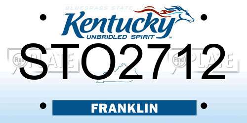 STO2712 Kentucky License Plate