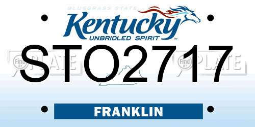 STO2717 Kentucky License Plate