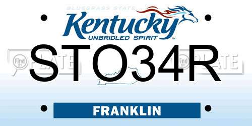 STO34R Kentucky License Plate