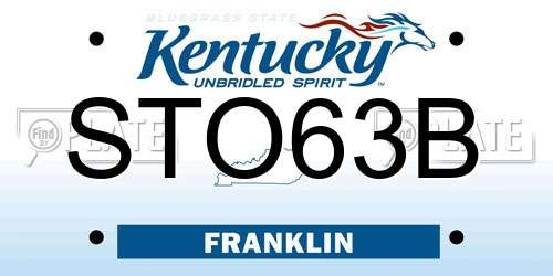 STO63B Kentucky License Plate
