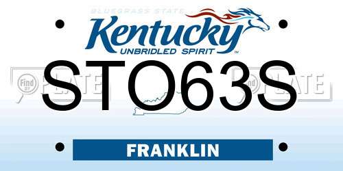 STO63S Kentucky License Plate
