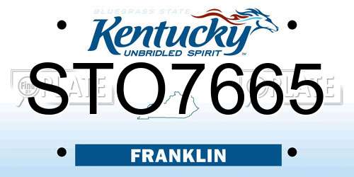 STO7665 Kentucky License Plate