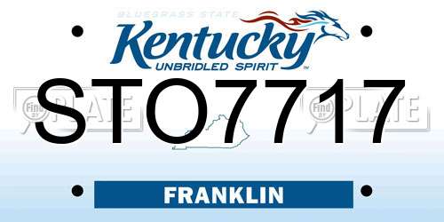 STO7717 Kentucky License Plate