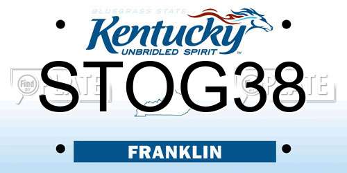 STOG38 Kentucky License Plate