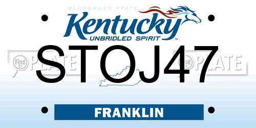 STOJ47 Kentucky License Plate