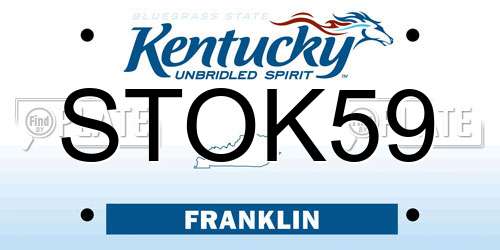 STOK59 Kentucky License Plate