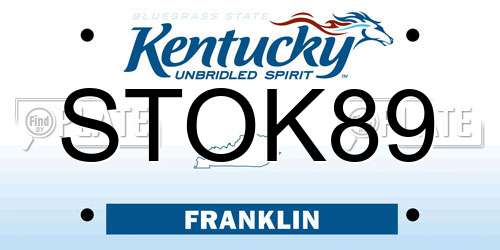STOK89 Kentucky License Plate