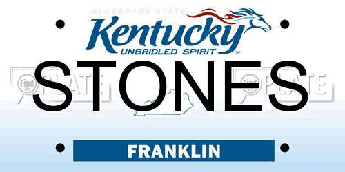 STONES Kentucky License Plate