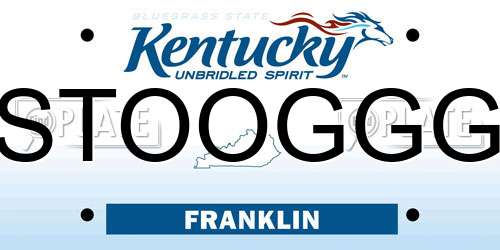 STOOGGG Kentucky License Plate