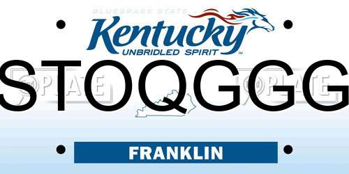 STOQGGG Kentucky License Plate