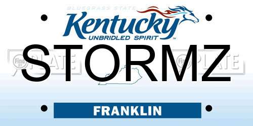 STORMZ Kentucky License Plate