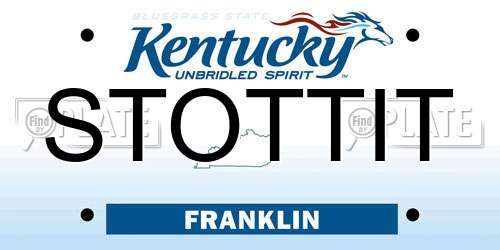 STOTTIT Kentucky License Plate
