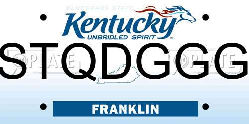 STQDGGG Kentucky License Plate