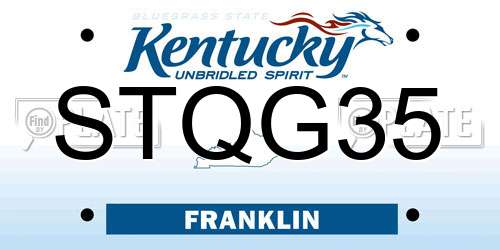 STQG35 Kentucky License Plate