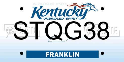 STQG38 Kentucky License Plate