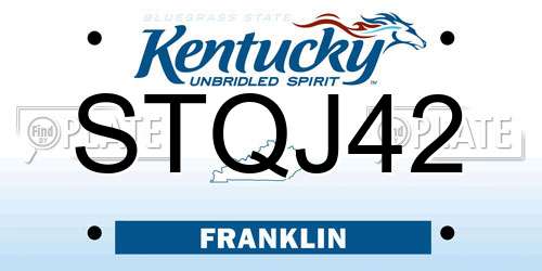 STQJ42 Kentucky License Plate