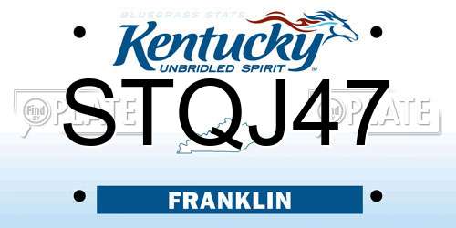 STQJ47 Kentucky License Plate