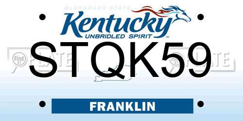 STQK59 Kentucky License Plate