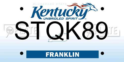 STQK89 Kentucky License Plate