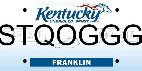 STQOGGG Kentucky License Plate
