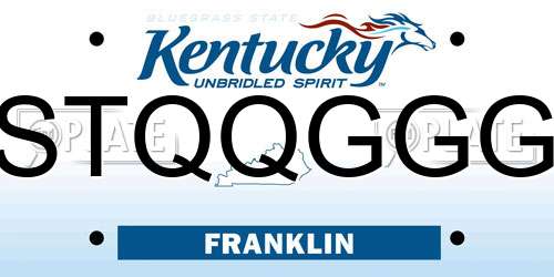 STQQGGG Kentucky License Plate