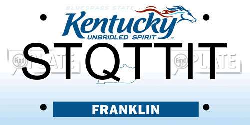 STQTTIT Kentucky License Plate