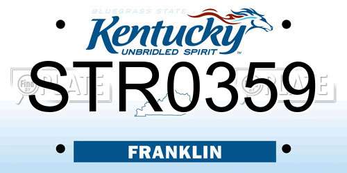 STR0359 Kentucky License Plate