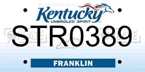 STR0389 Kentucky License Plate