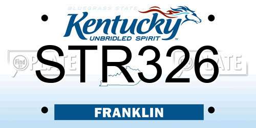 STR326 Kentucky License Plate