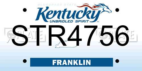 STR4756 Kentucky License Plate